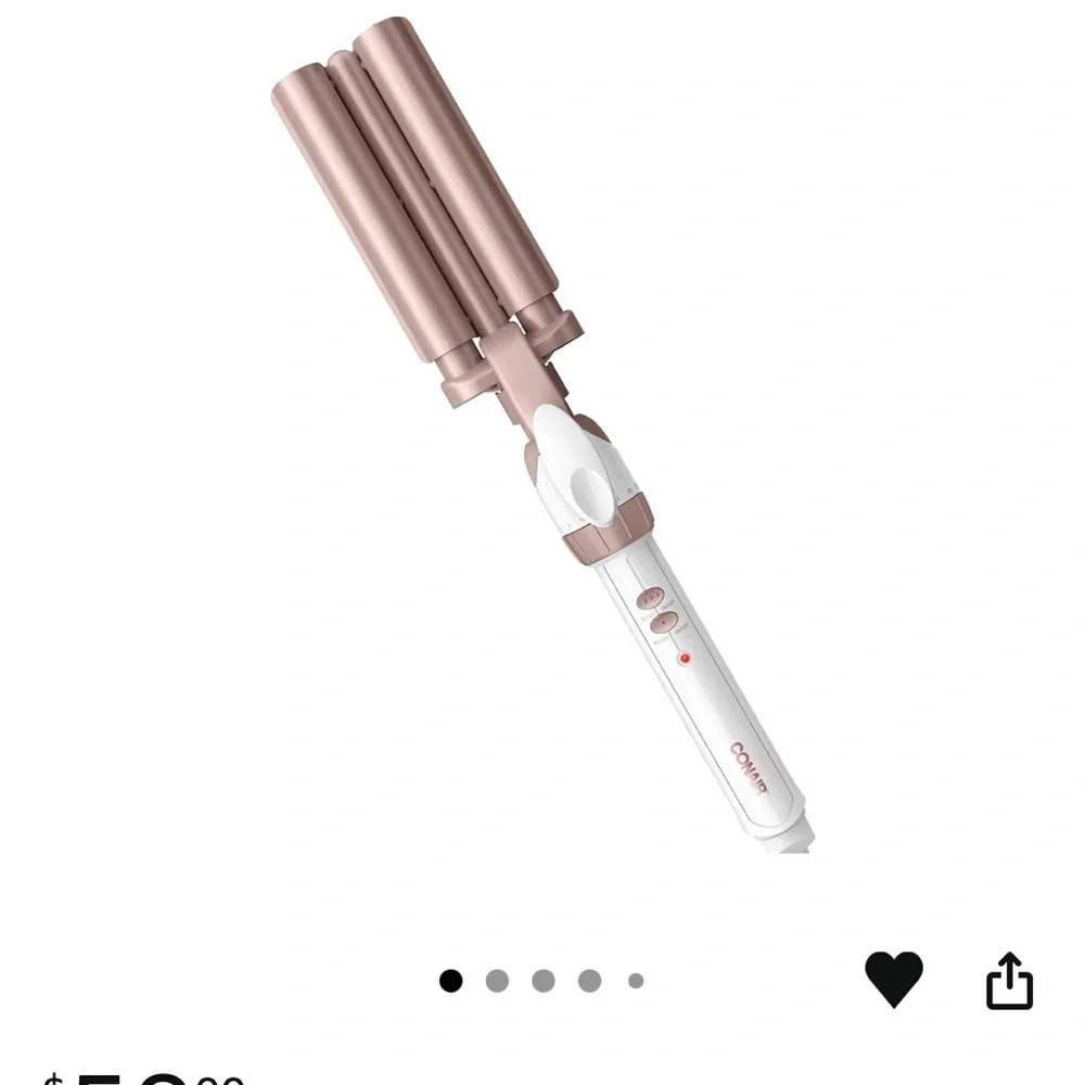New BNIB Conair Double Ceramic Triple Barrel Waver, White/Rose Gold - Picture 8 of 10